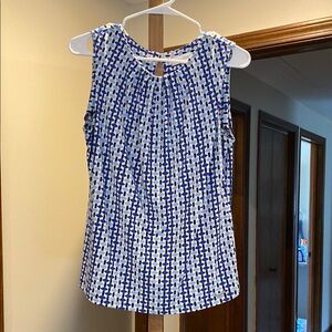 Calvin Klein Blue and White Sleeveless Women's Top